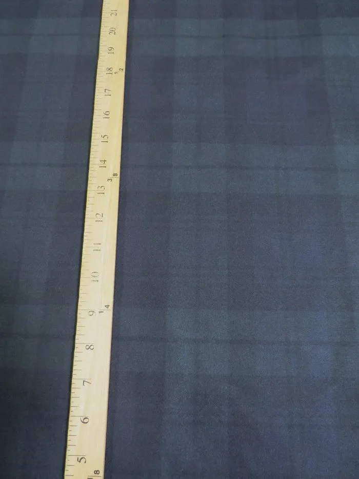 100% Waxed Cotton Tartan Plaid Canvas Fabric / Blackwatch / Sold By The Yard