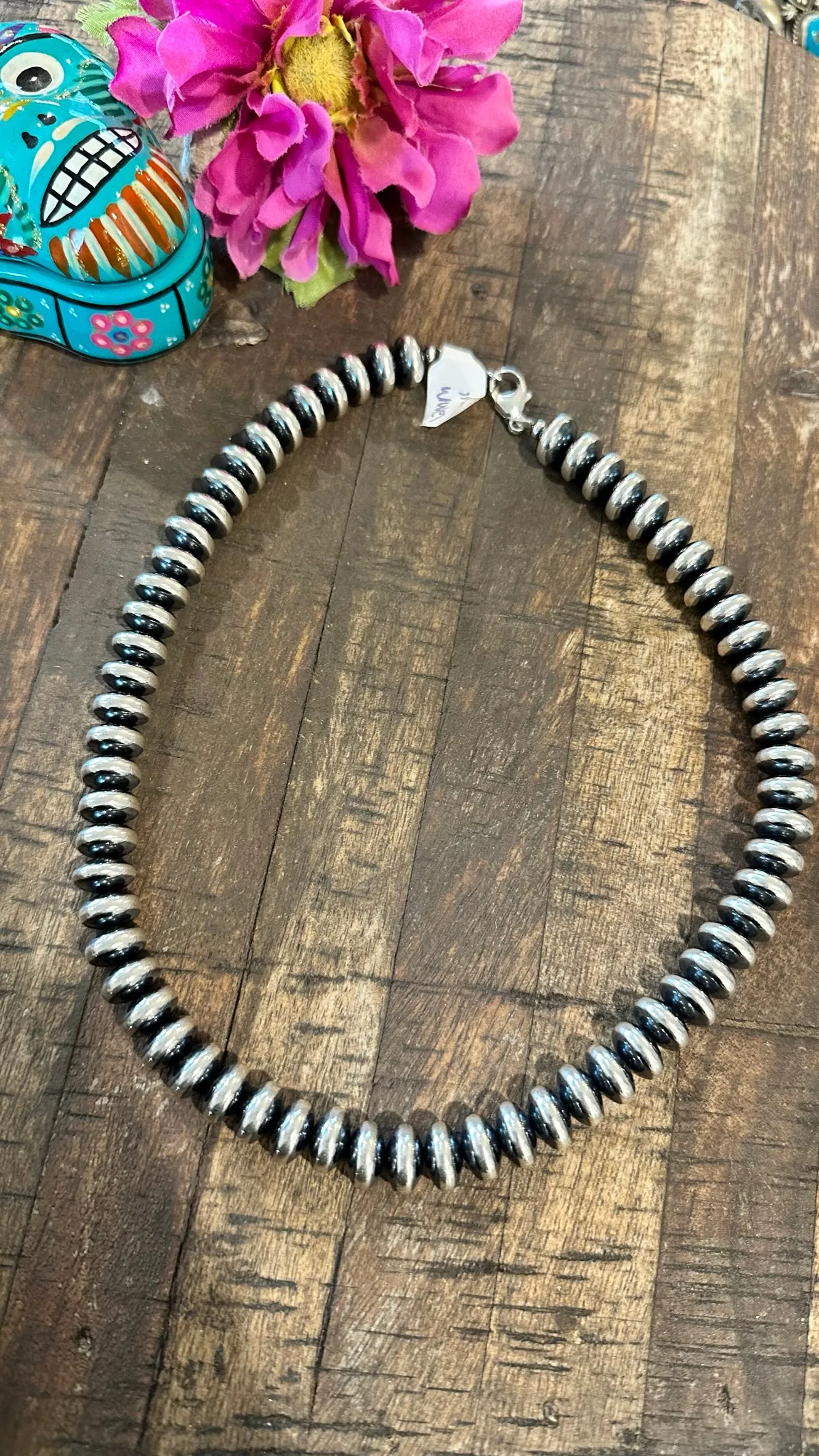 12mm 18" Rondelle "Navajo Style" Pearls