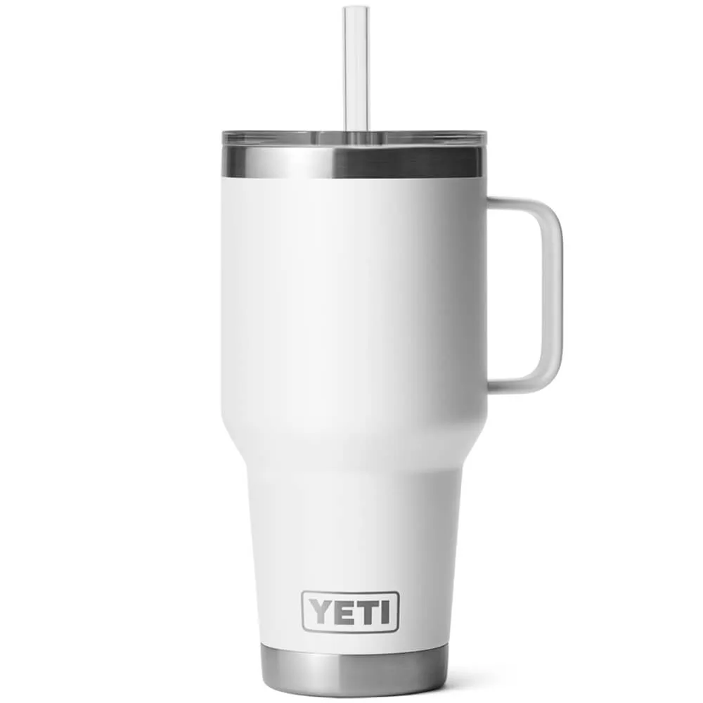 21071501812 TERMO RAMBLER 35oz STRAW MUG BLANCO MARCA YETI