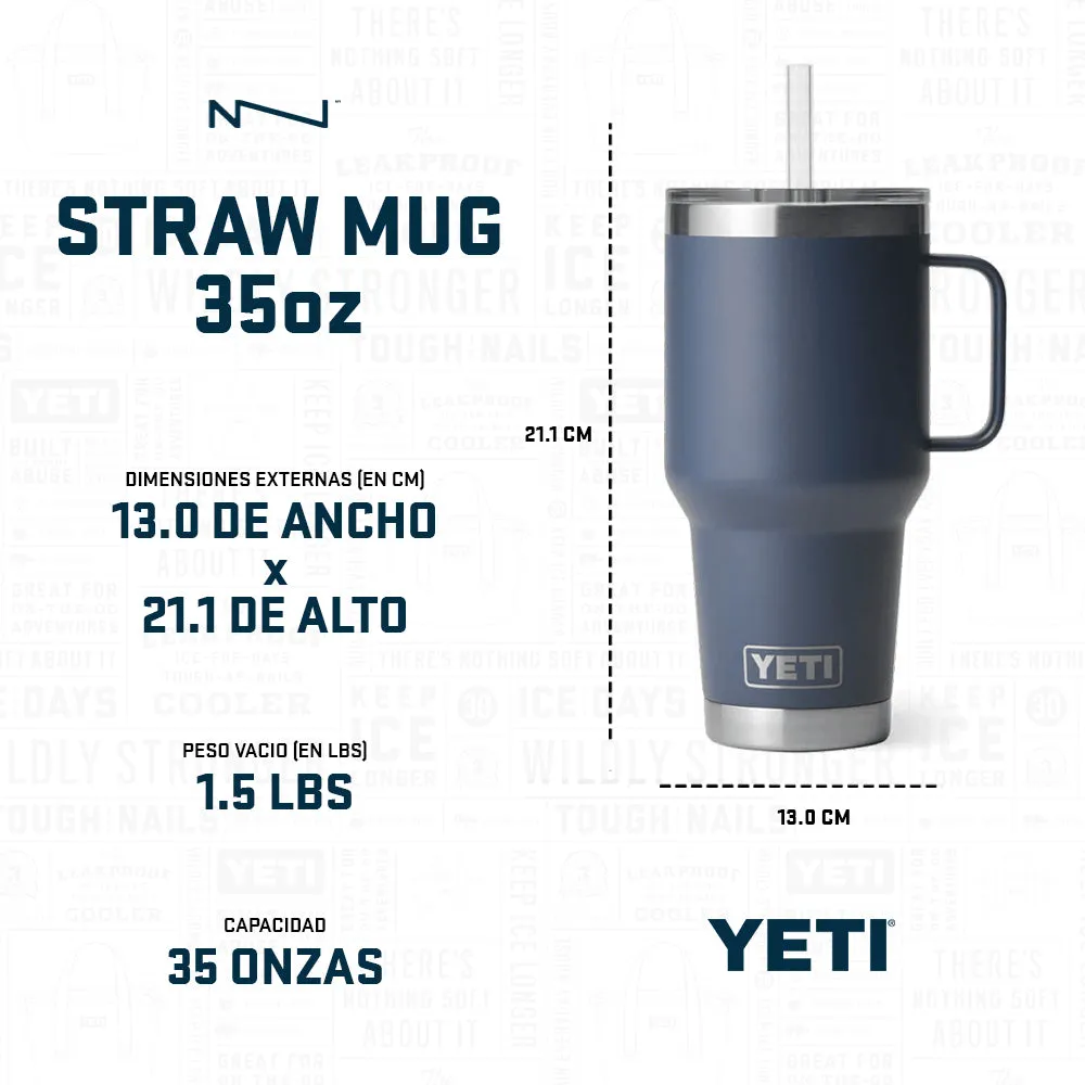 21071501813 TERMO RAMBLER 35oz STRAW MUG MARINO MARCA YETI