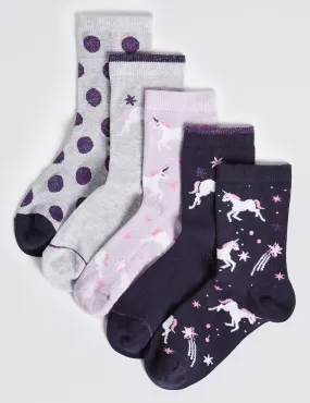 5 Pairs of Unicorn Socks