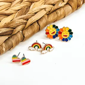 90's Rainbow Style Earring Set