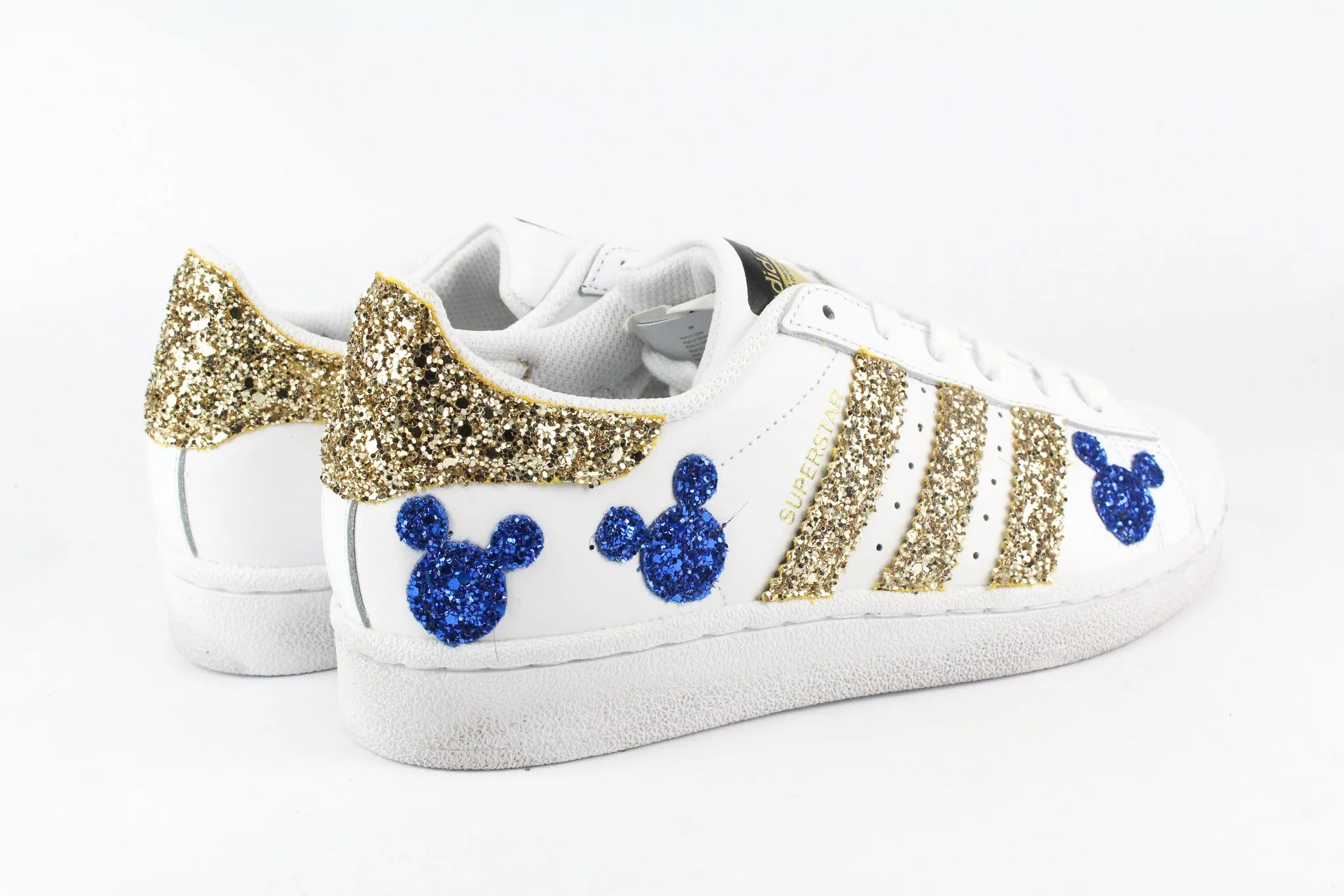 Adidas Superstar Topolini Bluette & Gold Glitter