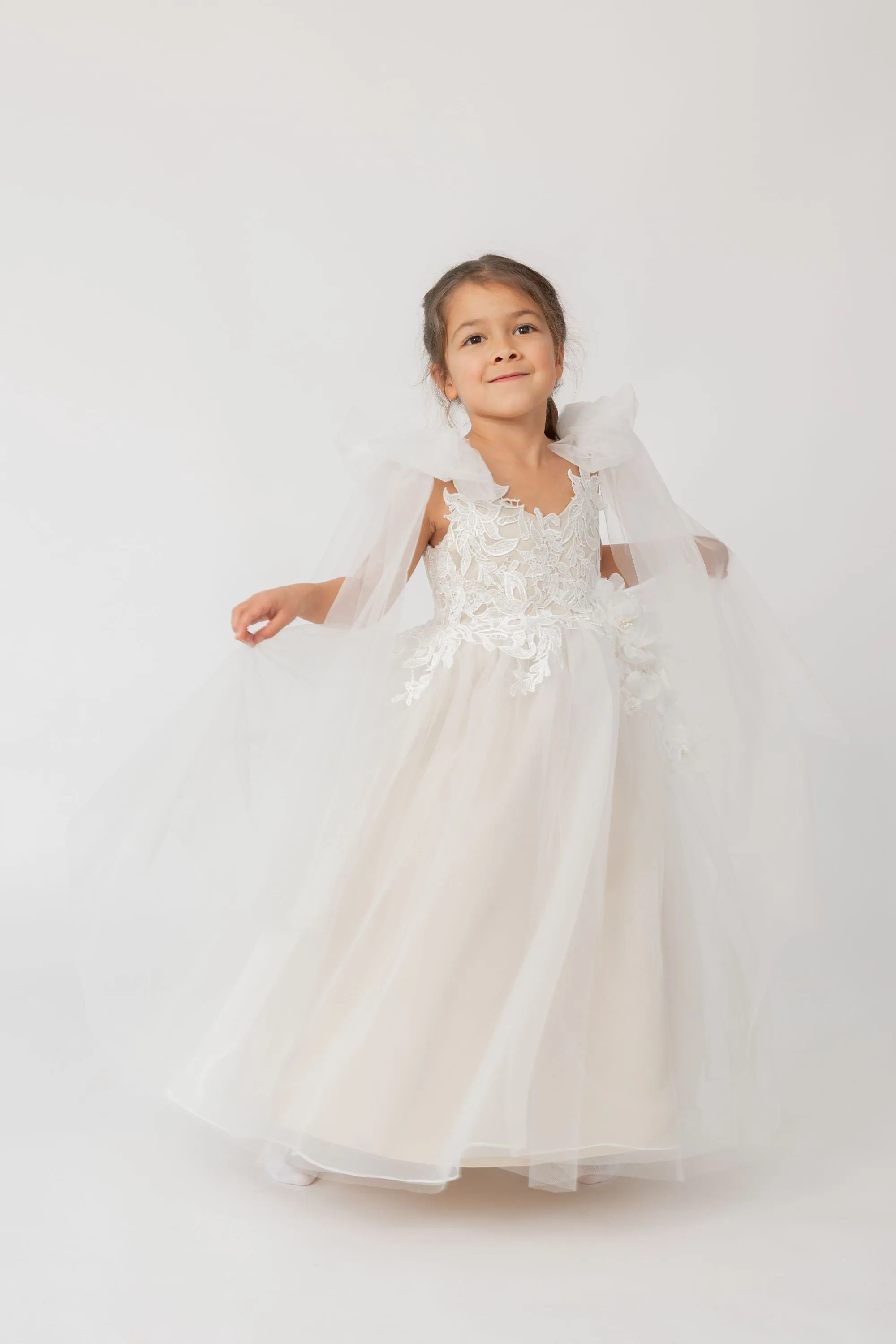 Anastasia - Romantic style lace flower girl dress