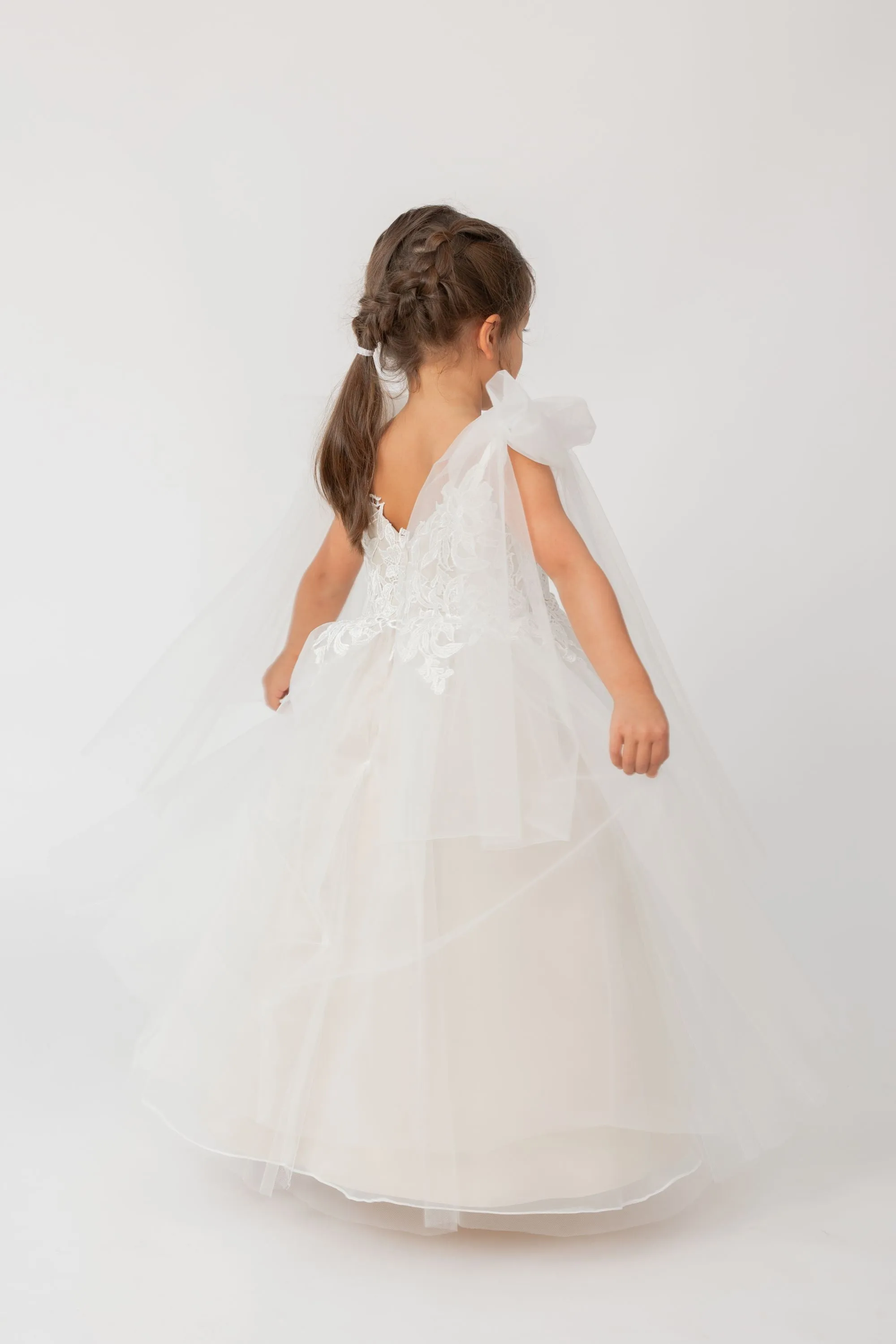 Anastasia - Romantic style lace flower girl dress