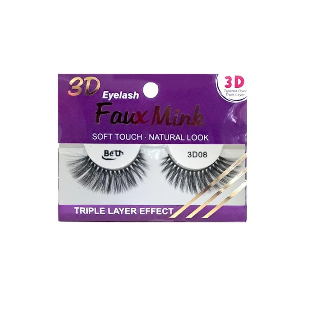 BE U | 3D Faux Mink Eyelashes 3D08