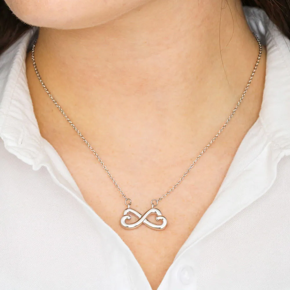 Beautiful Infinity HEART Necklace With Husband To Wife First Romantic Message Card