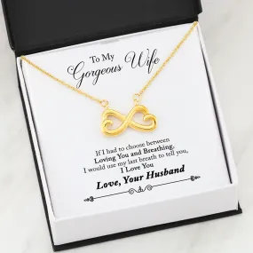 Beautiful LOVE Infinity Necklace With Husband To Wife Last Breath Message Card