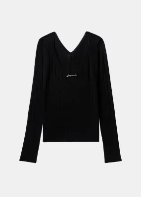 Black 'Le haut Pralu' Long Sleeve T-Shirt