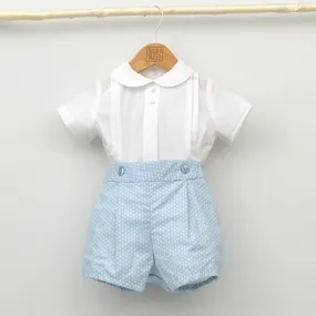 Conjunto bebé Santorini con pololo y camisa cuello bebé