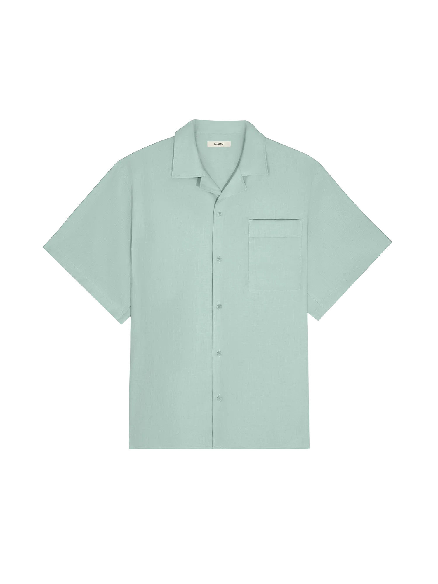 DNA Aloe Linen Camp Collar Shirt—eucalyptus blue