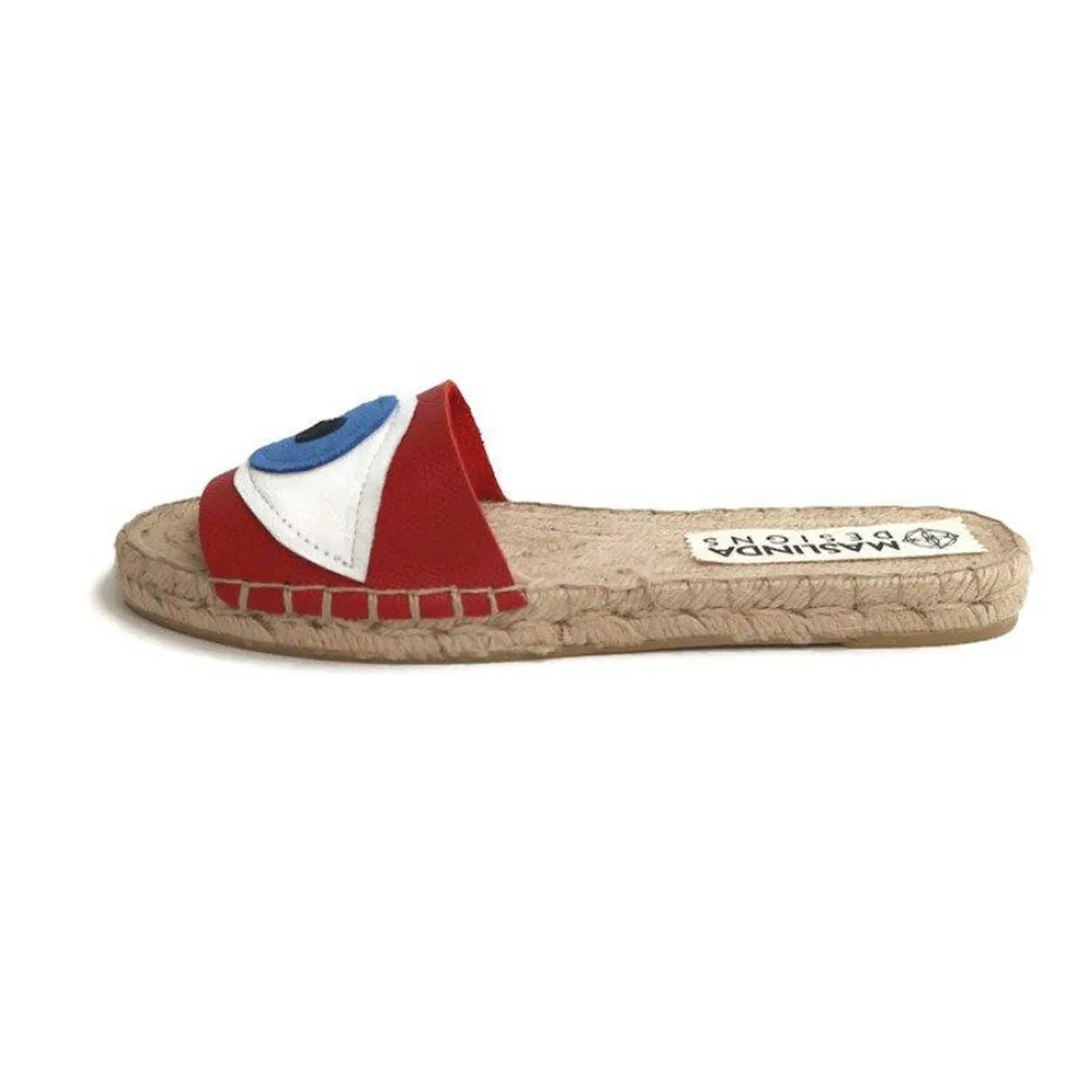 Evil Eye Espadrilles Slides - Red