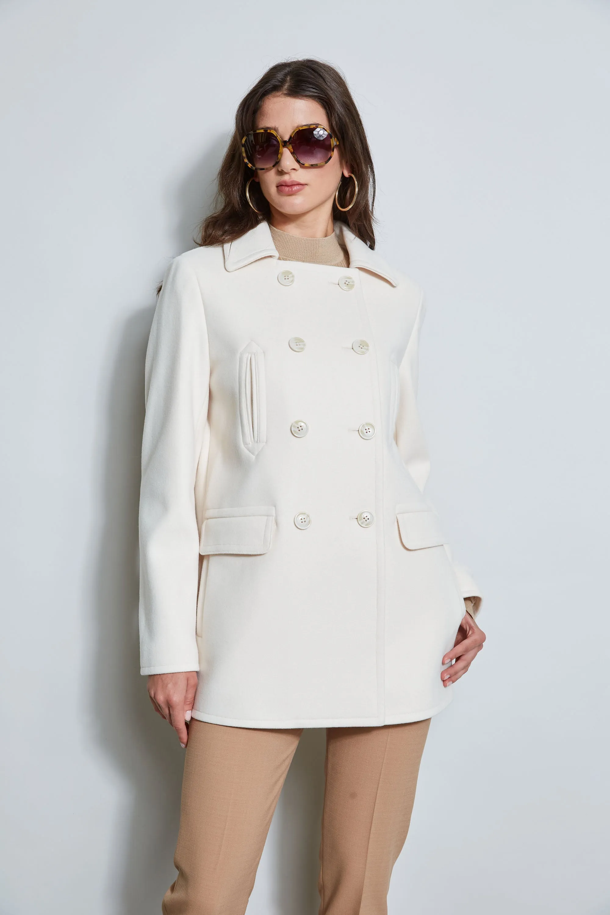 Faux Fur Collar Peacoat