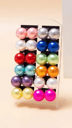 Faux Pearl Stud Earrings JU0335