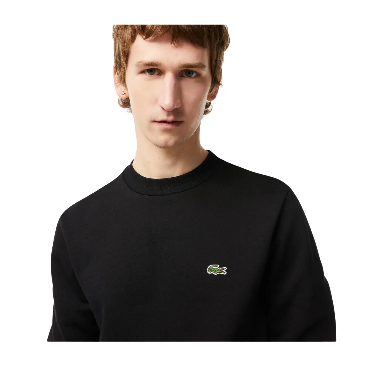 Felpa Uomo Lacoste Girocollo Cotone Bio Nero