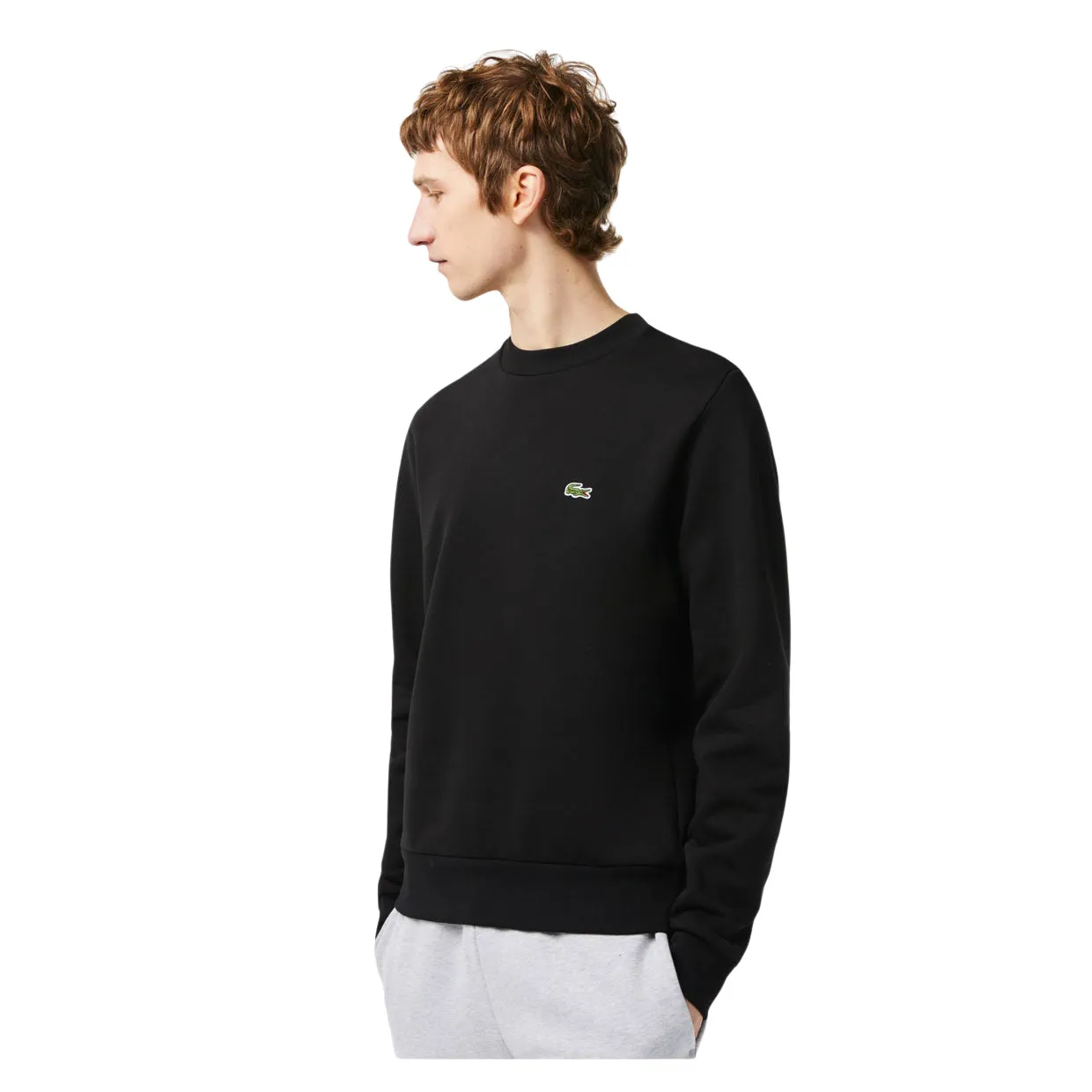 Felpa Uomo Lacoste Girocollo Cotone Bio Nero