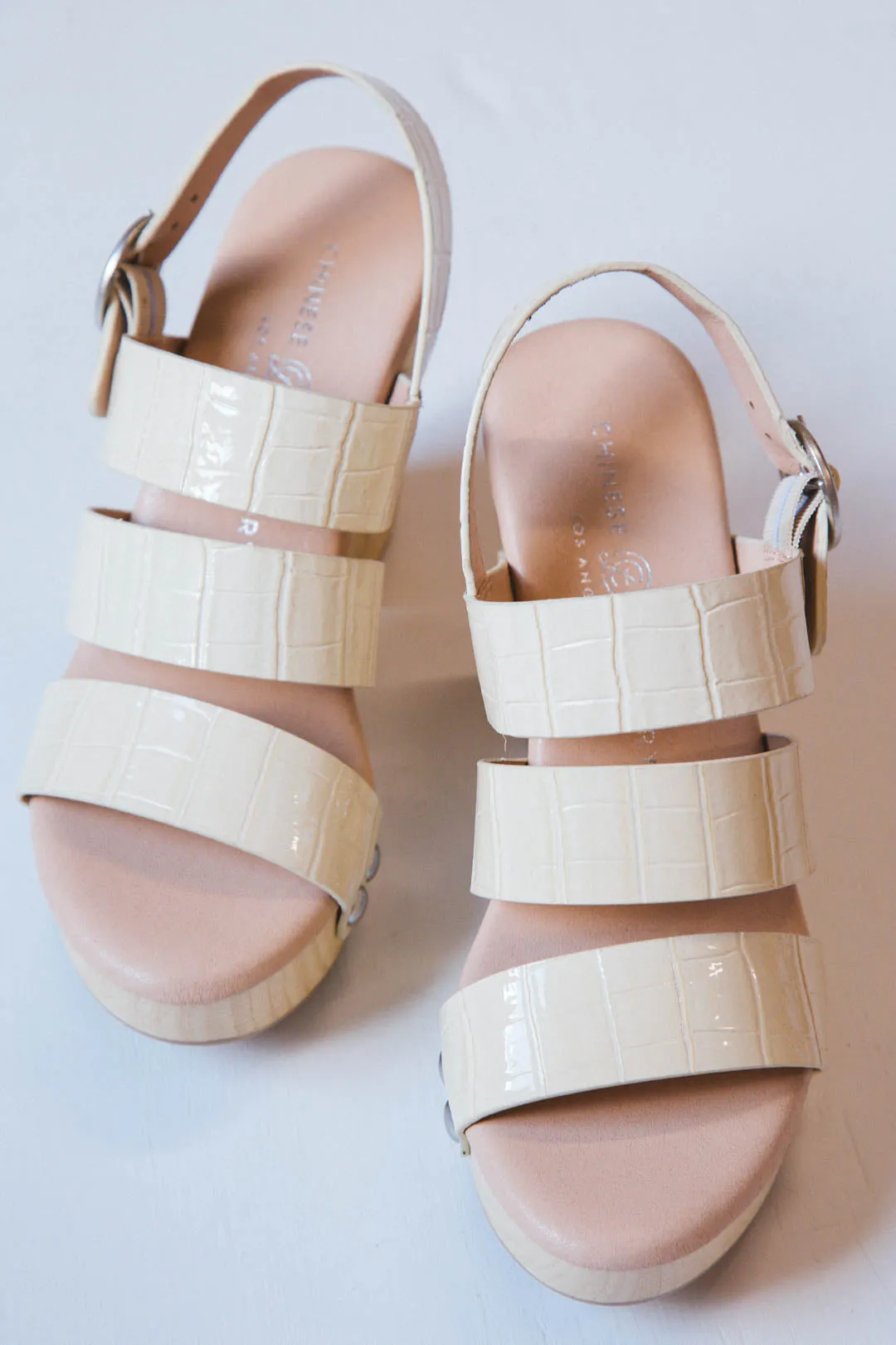 Fenny Croc Platform Heel, Cream | CL by Chinese Laundry