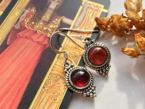 Garnet Cassia Dot Earrings