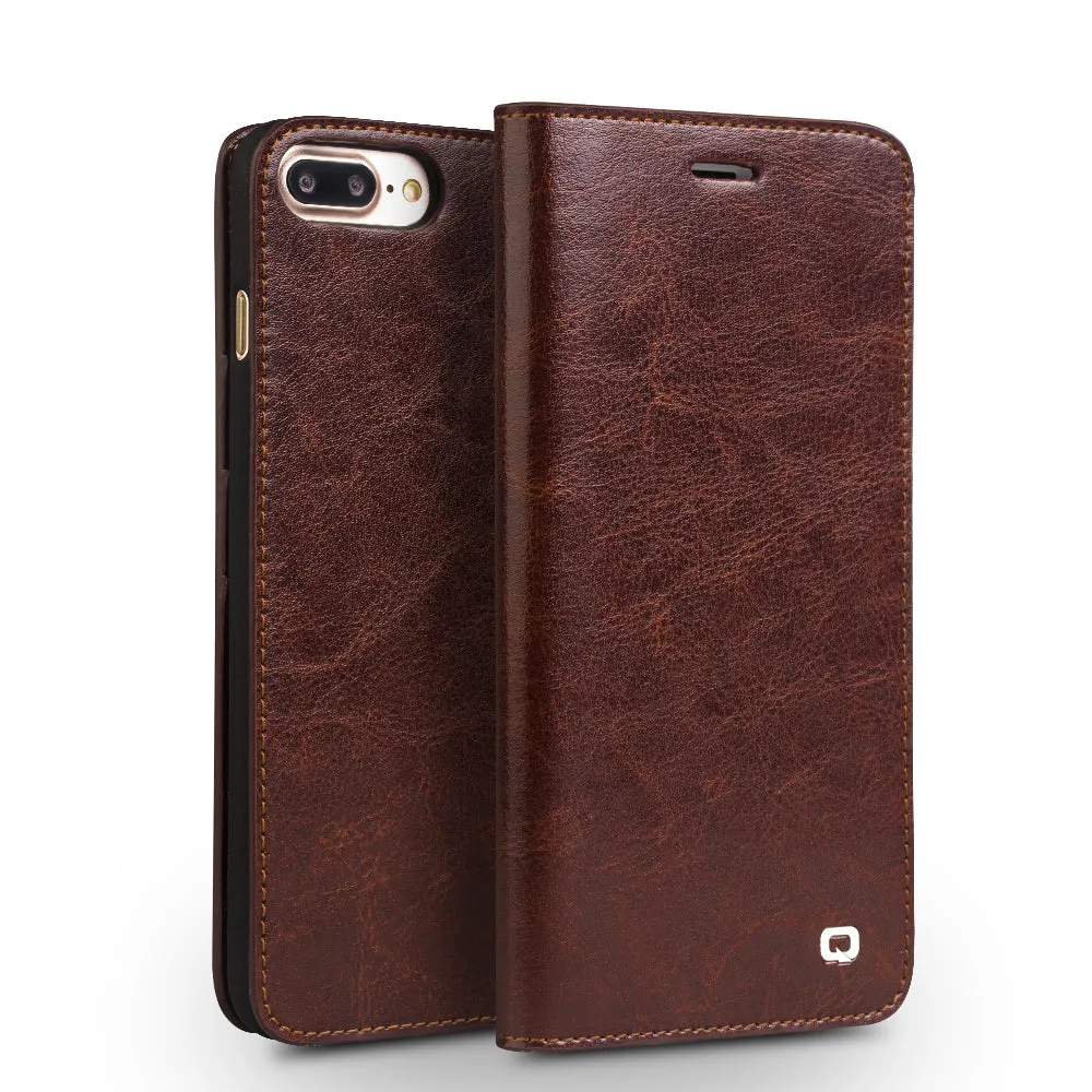 Genuine Leather Wallet iPhone Case