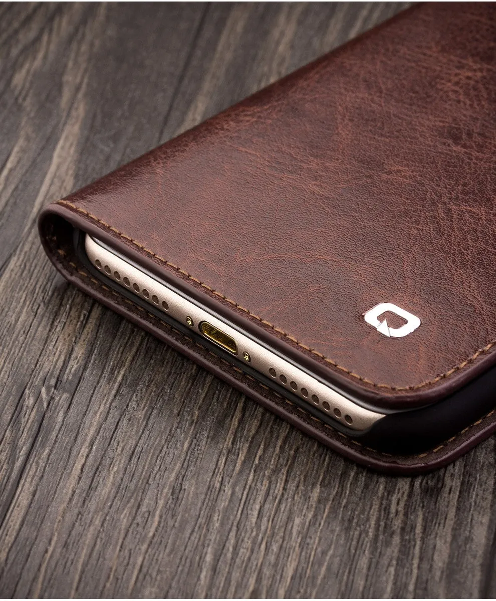 Genuine Leather Wallet iPhone Case