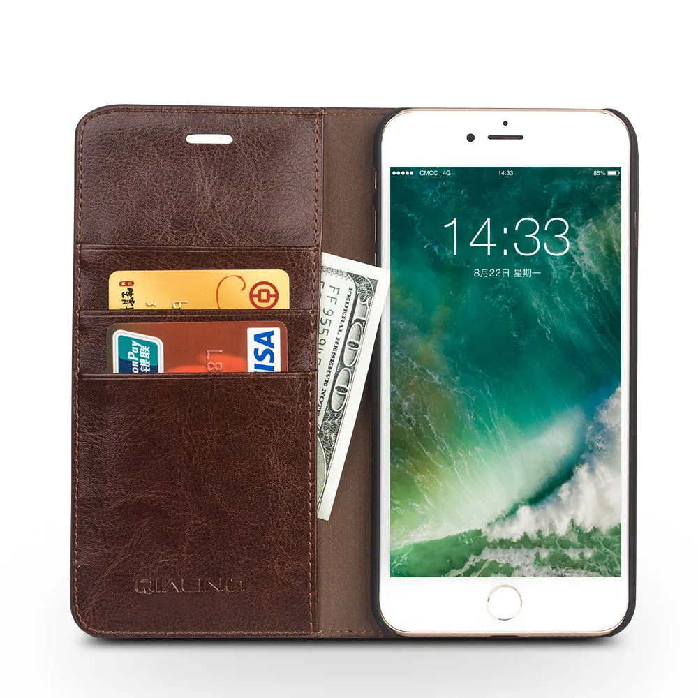 Genuine Leather Wallet iPhone Case