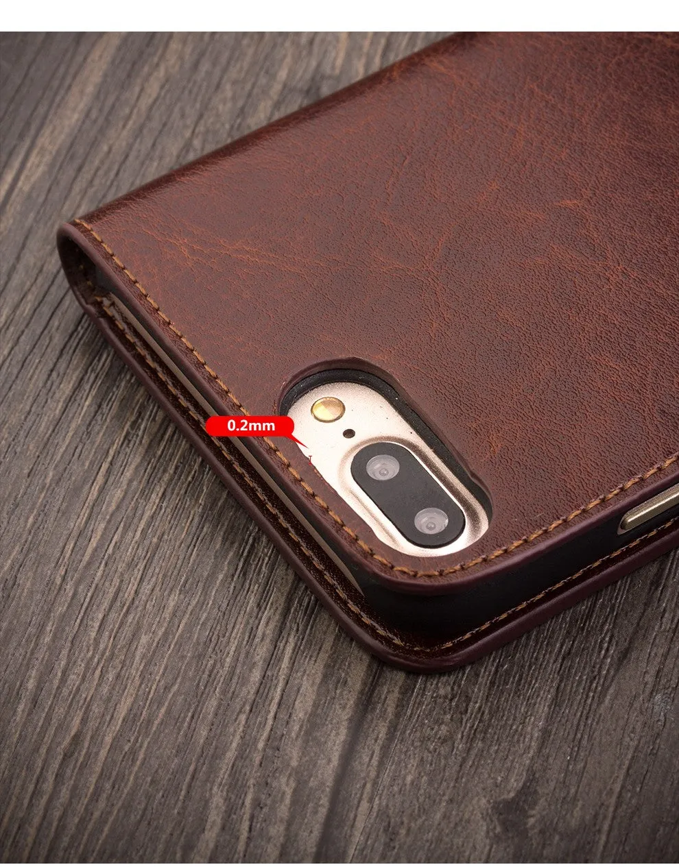 Genuine Leather Wallet iPhone Case