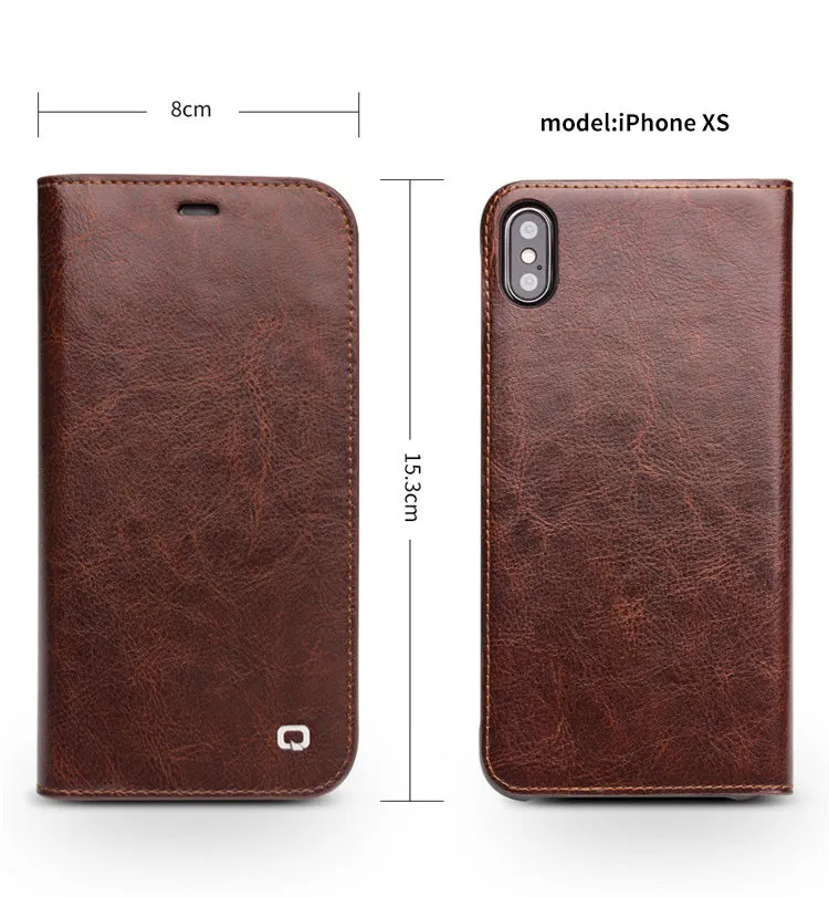 Genuine Leather Wallet iPhone Case