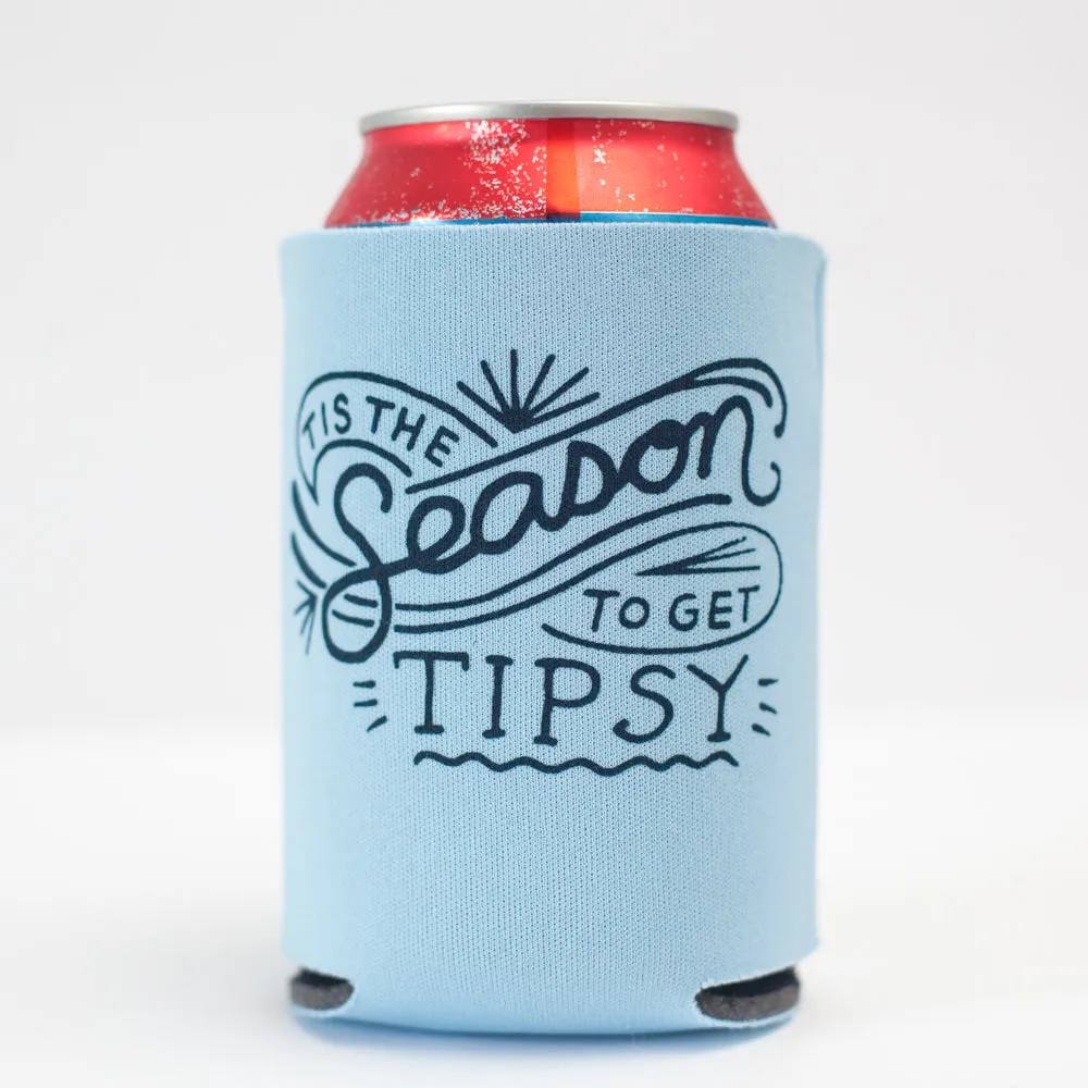 holiday can coolie, stocking stuffer, tis the season to get tipsy, holiday gift