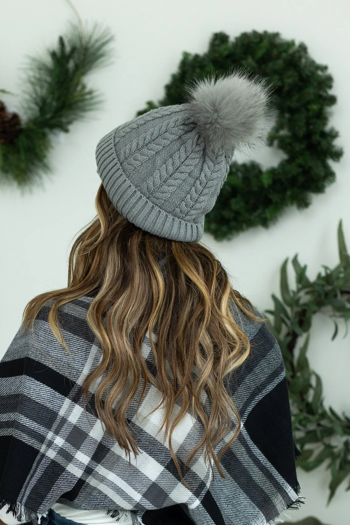 IN STOCK Bella Braid Beanie - Grey