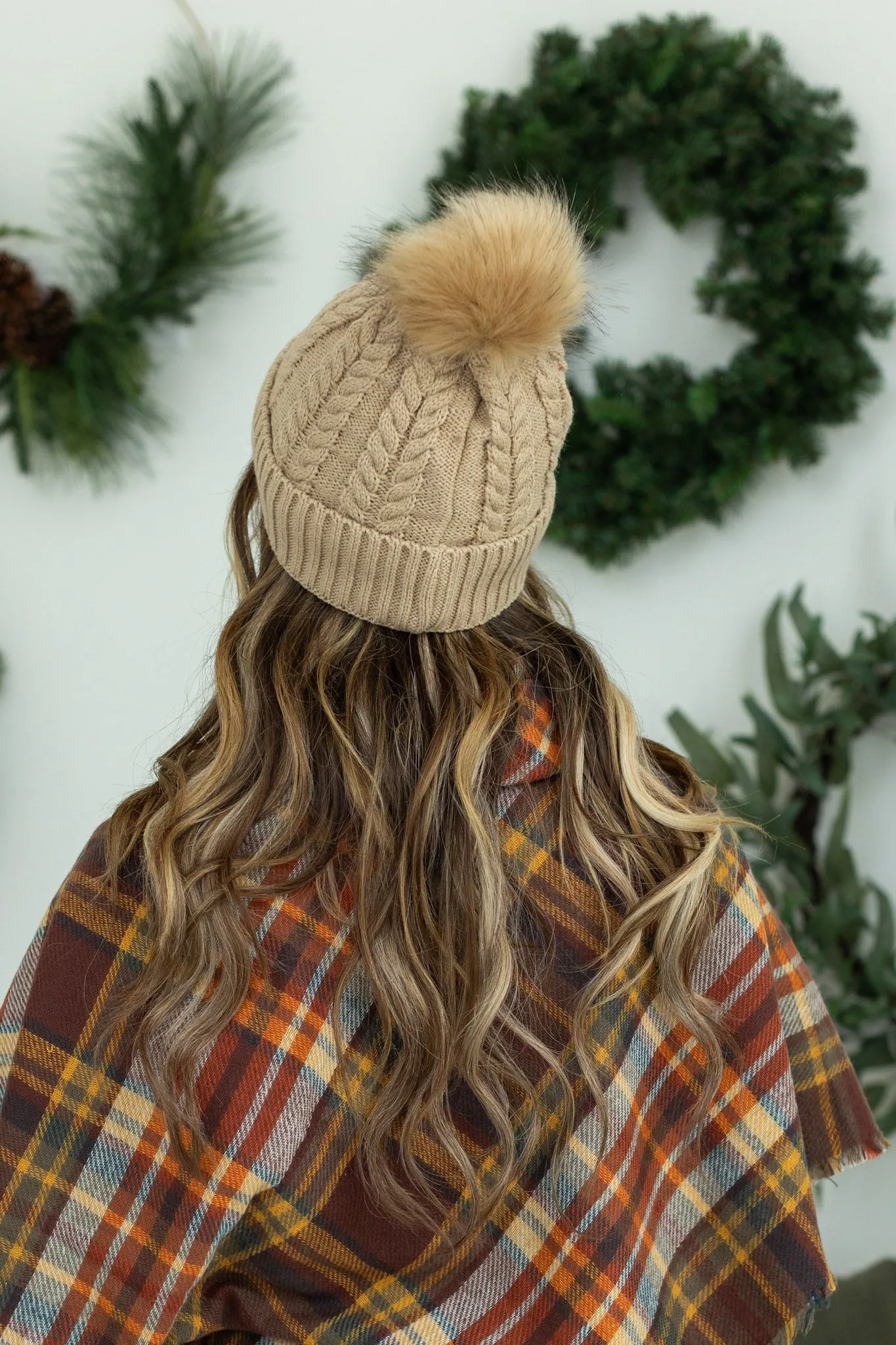 IN STOCK Bella Braid Beanie - Tan