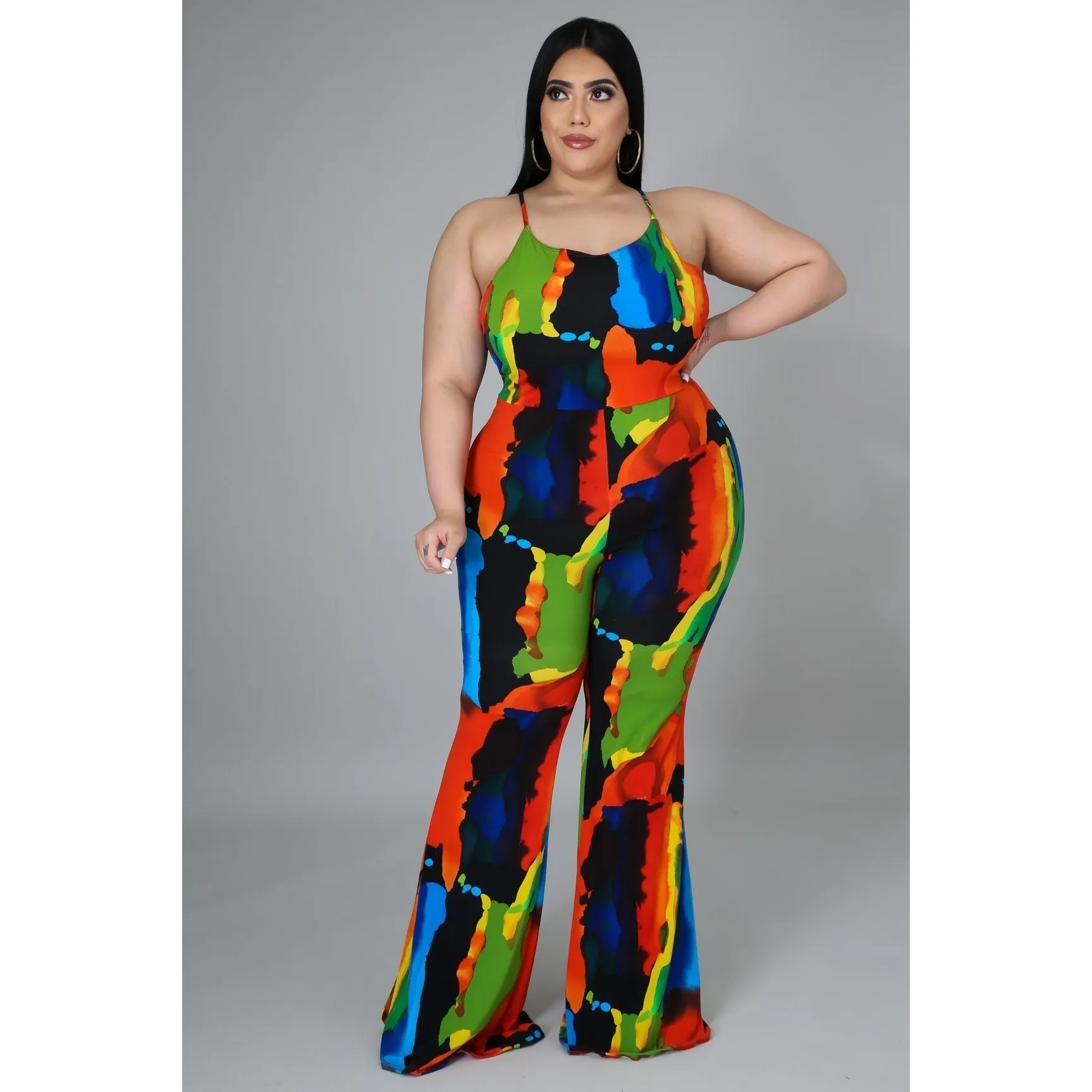 Journee Bell Bottom Jumpsuit Plus Size