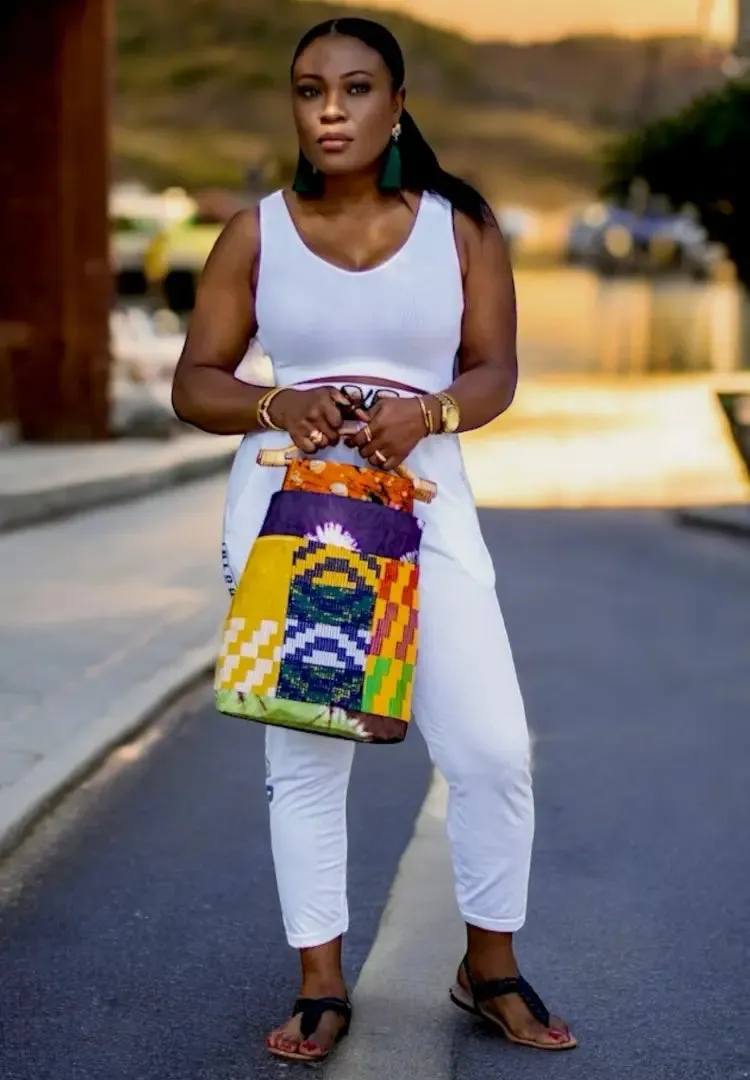 Kente and Batik blend tote