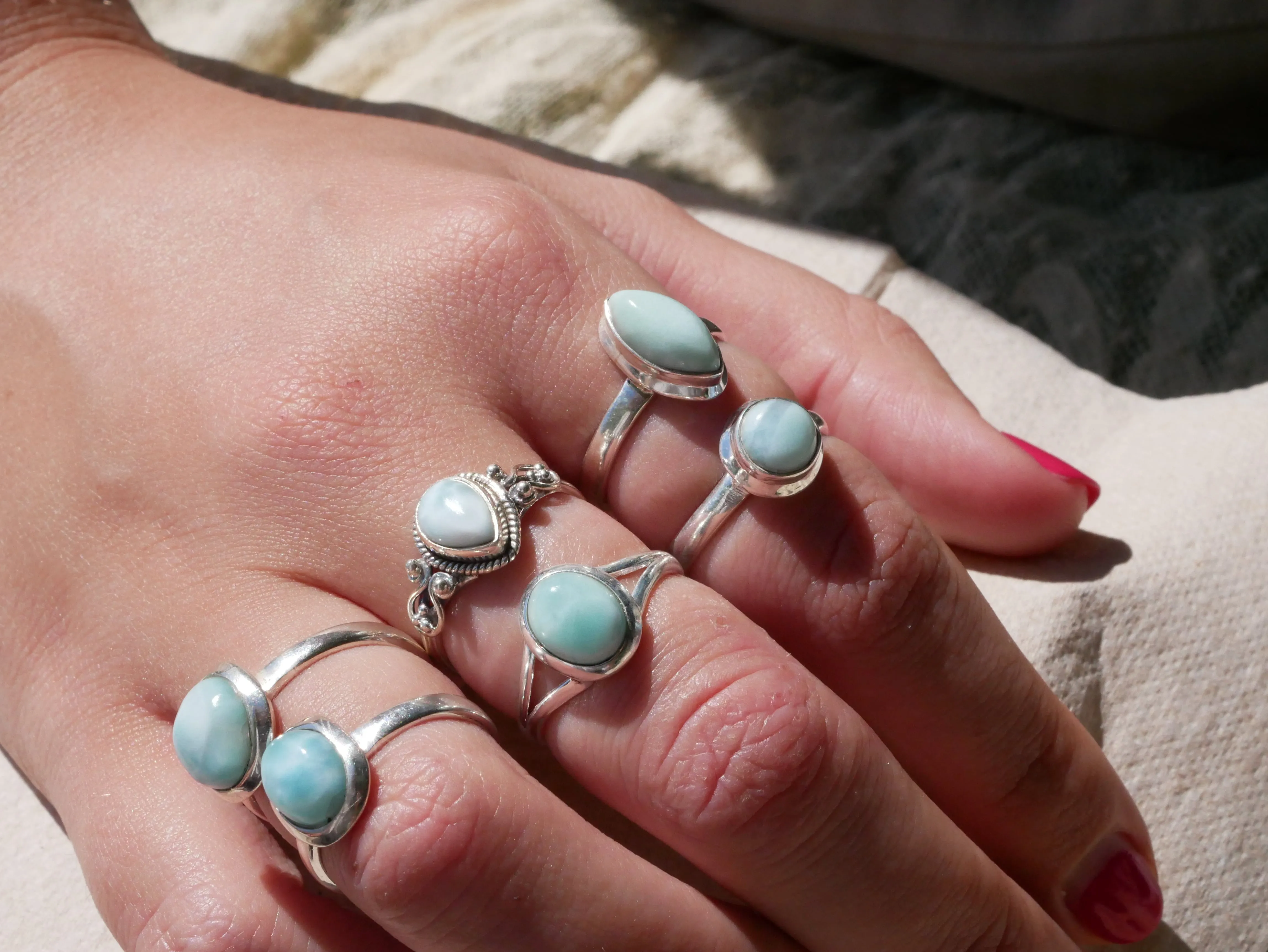 Larimar Ariel Ring - Small Oval (Double Band)