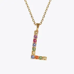 Letter Necklace L / Rainbow Combo