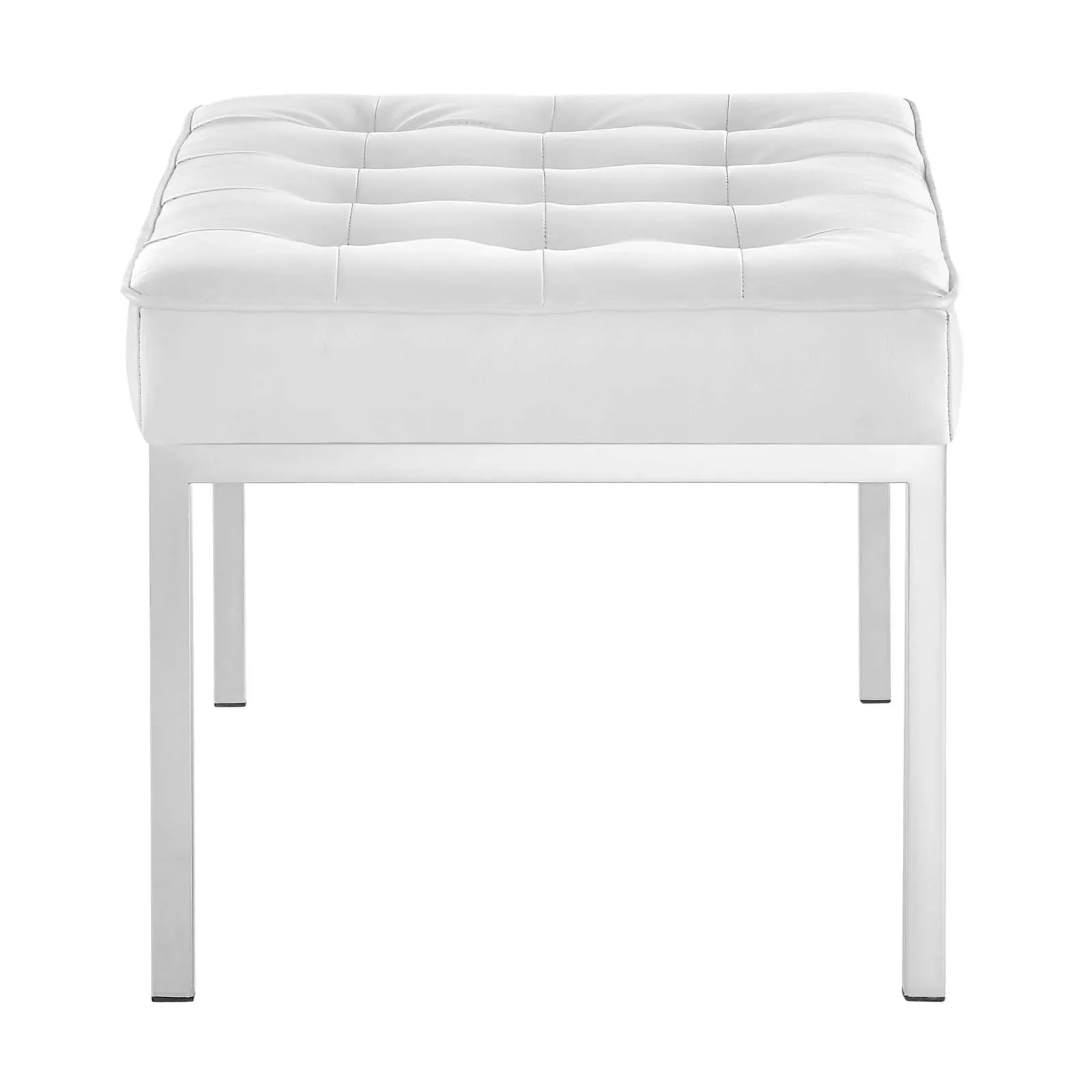 Loft Tufted Medium Upholstered Faux Leather Bench