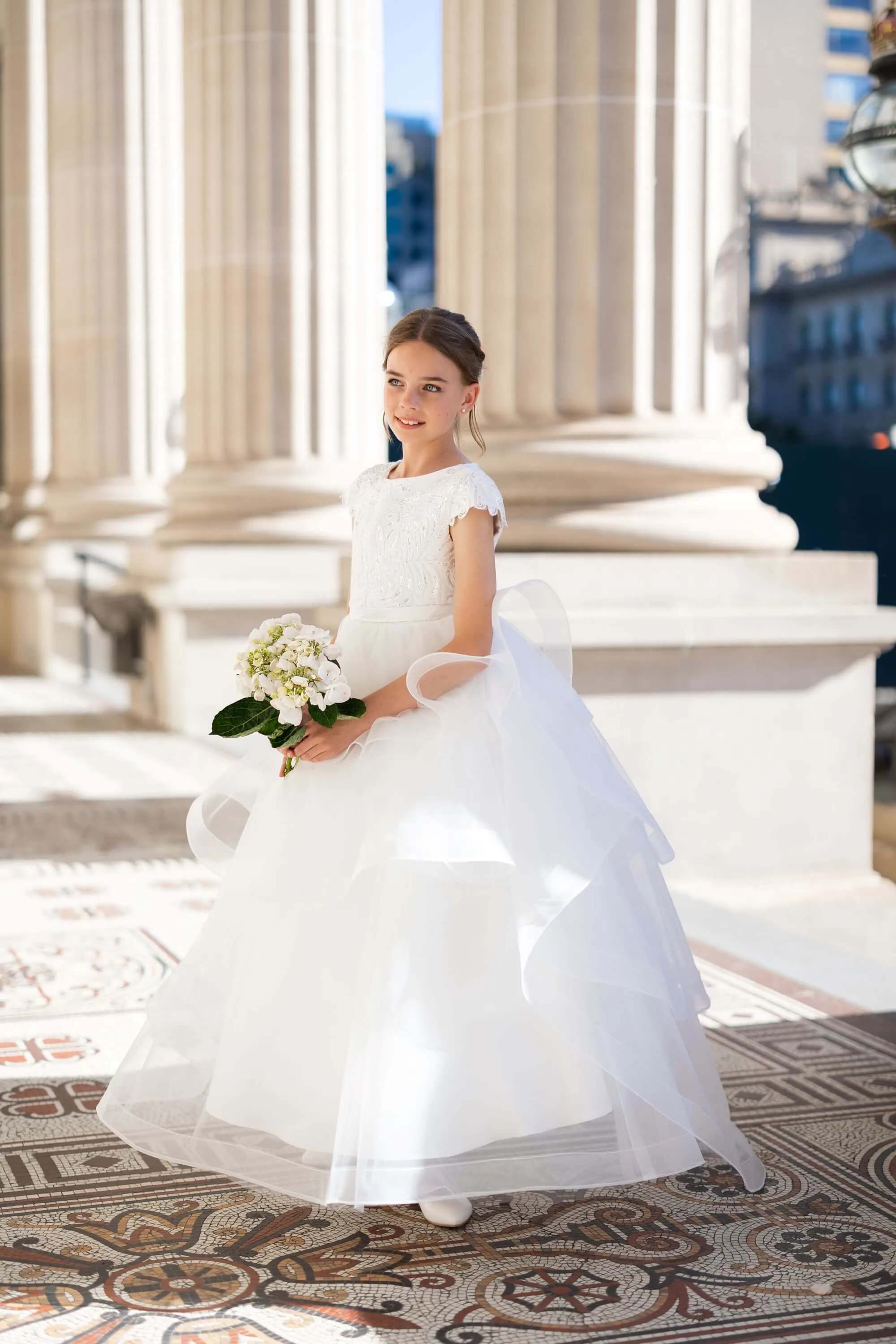 Lourdes - Royal style junior bridesmaid dress