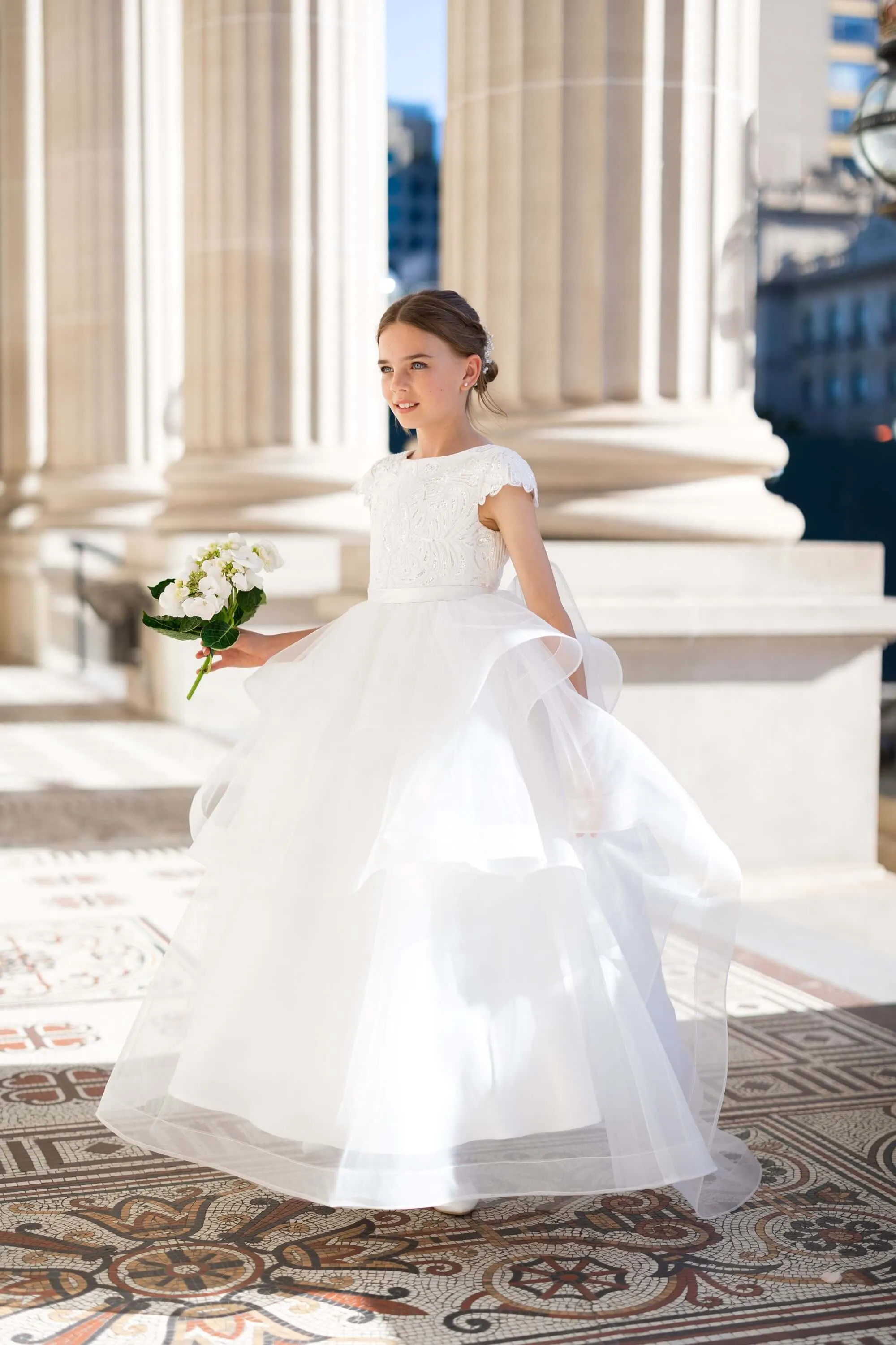 Lourdes - Royal style junior bridesmaid dress