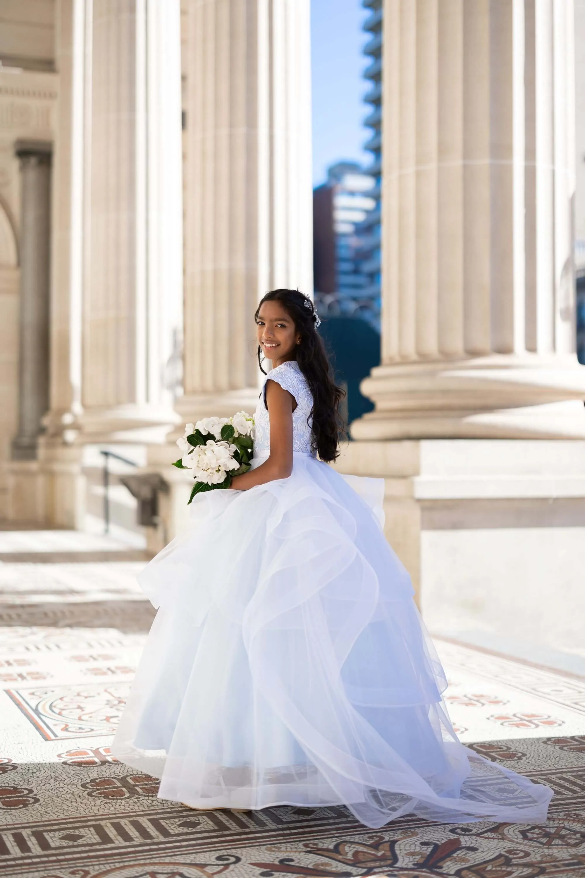 Lourdes - Royal style junior bridesmaid dress