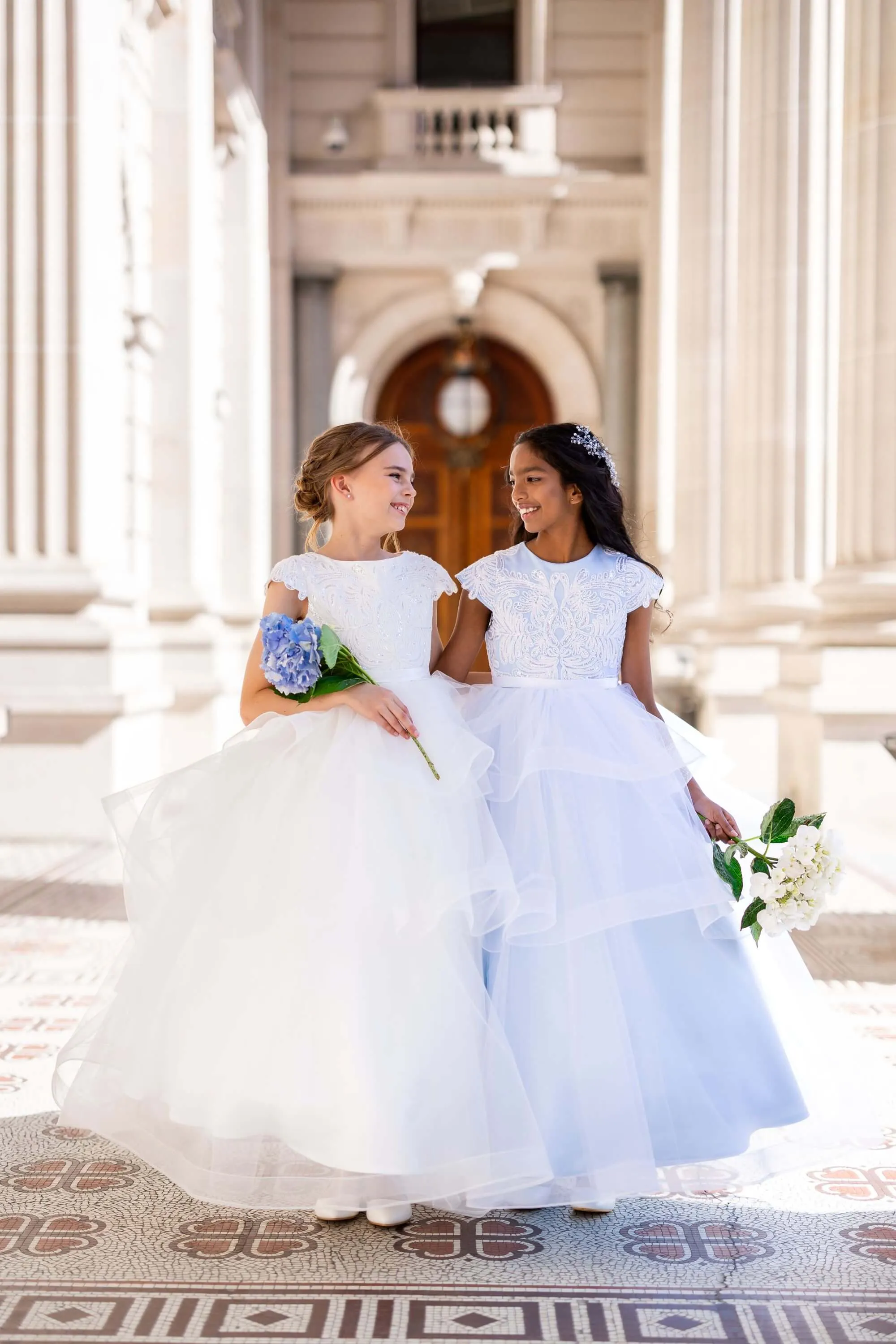 Lourdes - Royal style junior bridesmaid dress