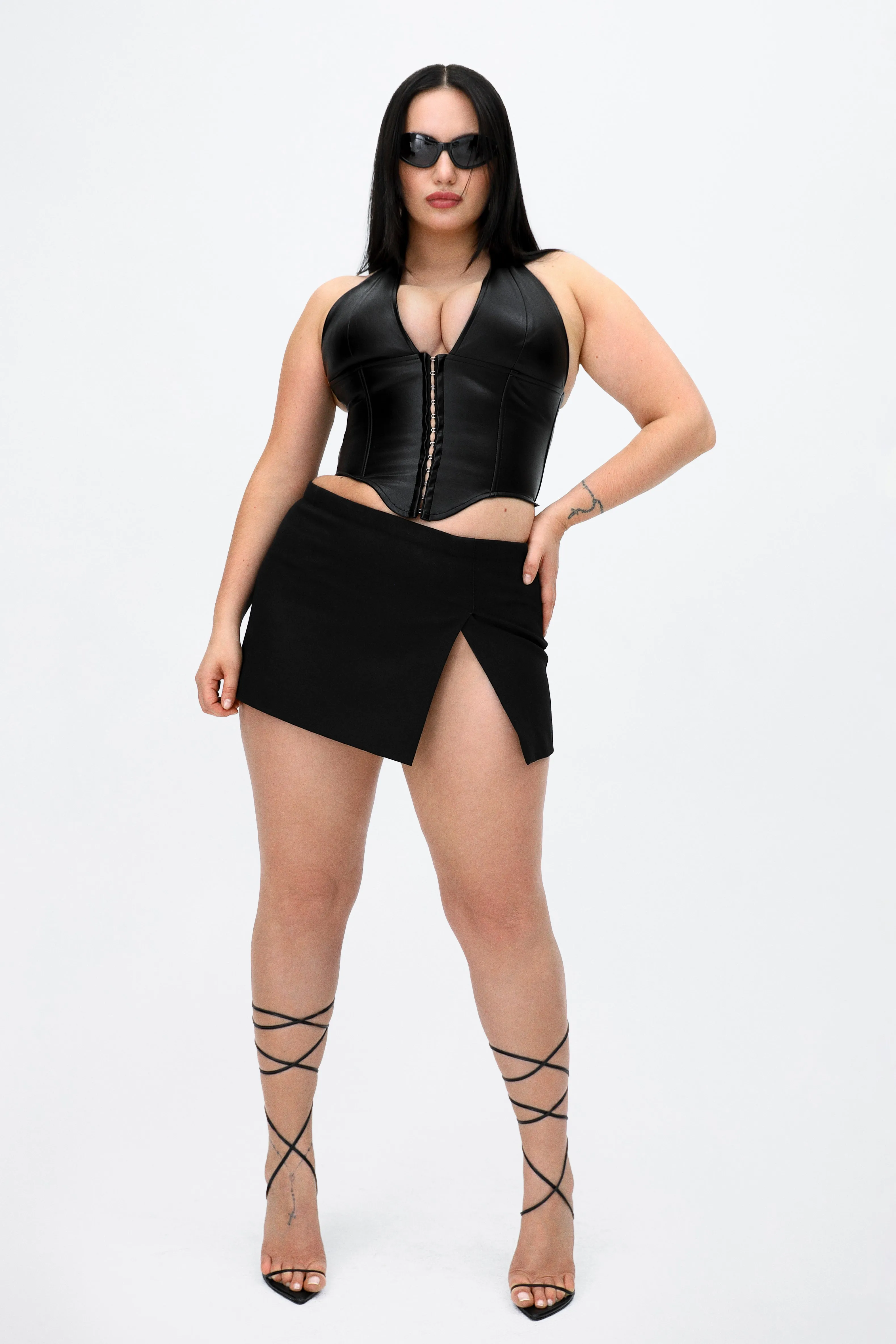 MARA CORSET - BLACK LEATHER