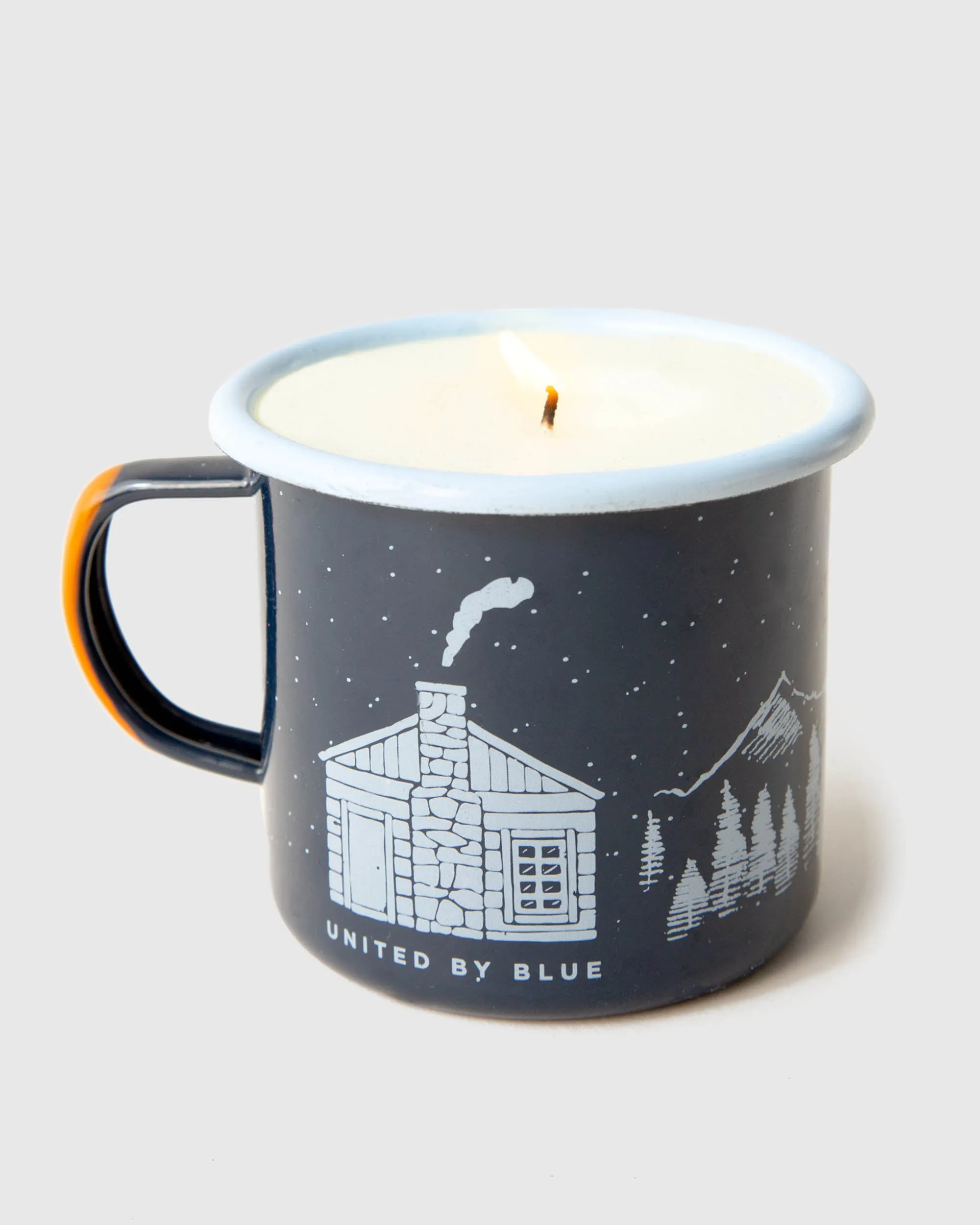 Mountain Cabin Enamel Steel Mug Candle