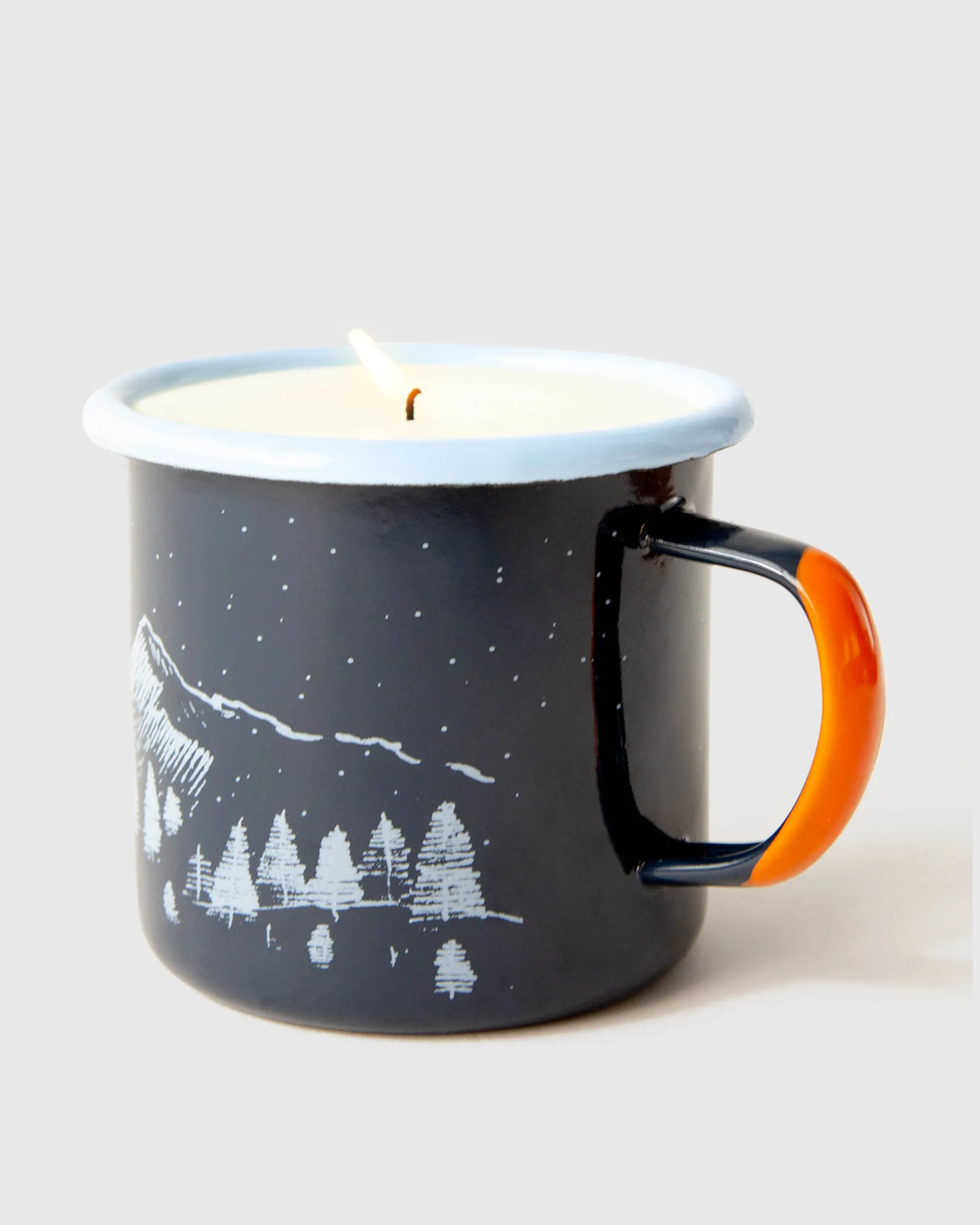 Mountain Cabin Enamel Steel Mug Candle