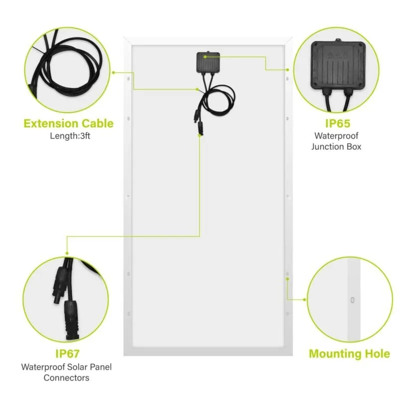 NPSolar™ 220W Solar Panel: Monocrystalline, 12V, Higher Efficiency Off-Grid