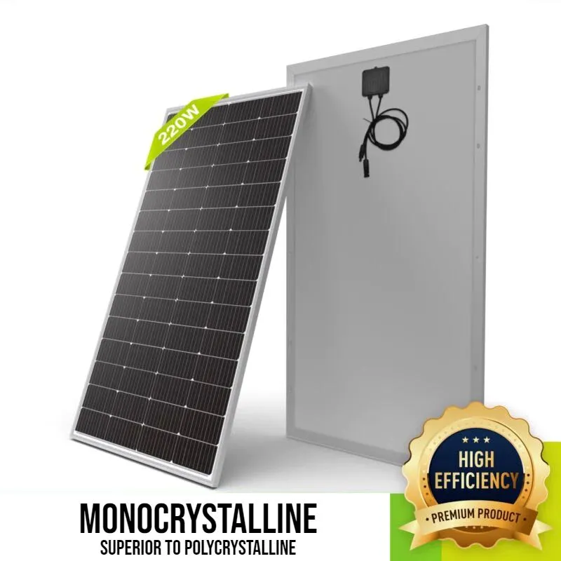 NPSolar™ 220W Solar Panel: Monocrystalline, 12V, Higher Efficiency Off-Grid