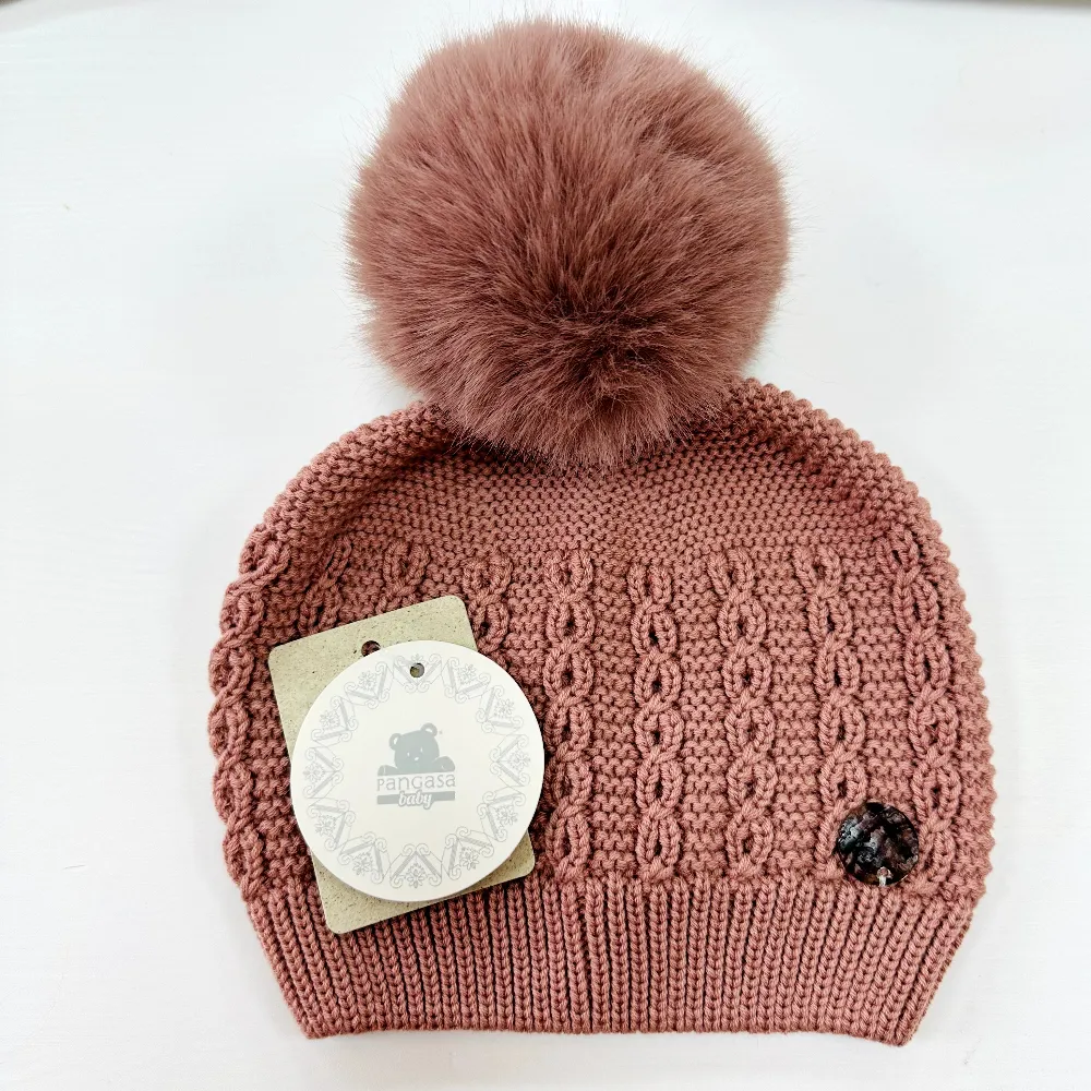 Pangasa Faux Fur Cable Knit Hats