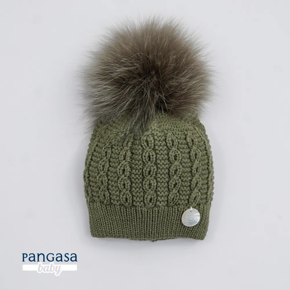 Pangasa Faux Fur Cable Knit Hats