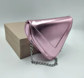 POCHETTE TRIANGOLO LAMINATA ROSA