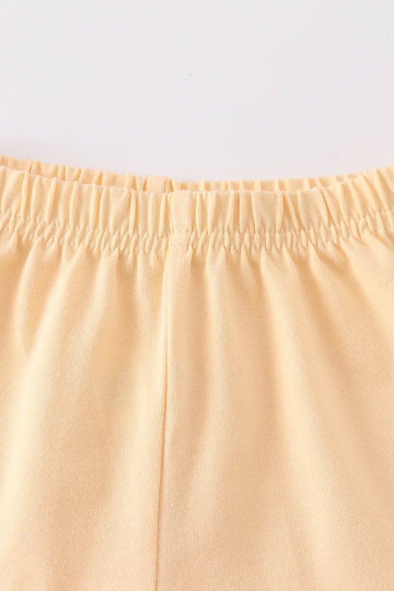 Premium Yellow Basic Ruffle Shorts