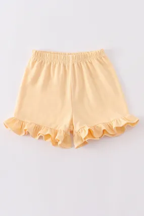 Premium Yellow Basic Ruffle Shorts