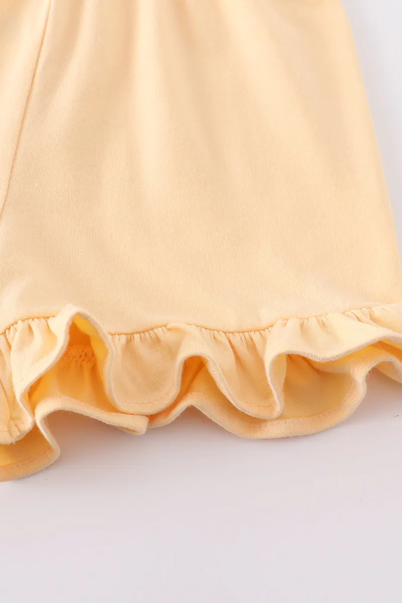 Premium Yellow Basic Ruffle Shorts